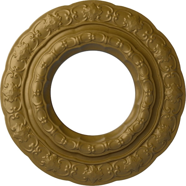 Ekena Millwork Lisbon Ceiling Medallion (Fits Canopies up to 7"), Hand-Painted Gold, 15 3/8"OD x 7"ID x 1"P CM15LIGLS - main